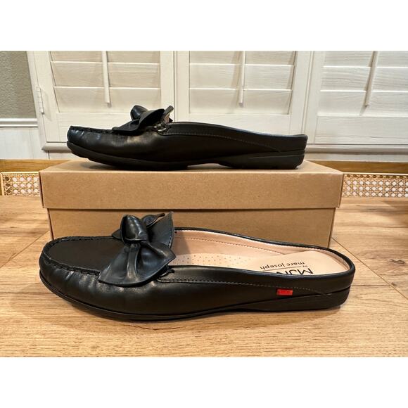 MJNY Marc Joseph Diane Street Flats Black Nappa Leather Size 9.5 NIB Chic Comfy - Picture 3 of 15